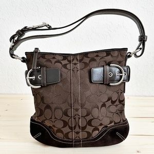 Coach Hobo in Signature Jacquard Suede Shoulder Bag